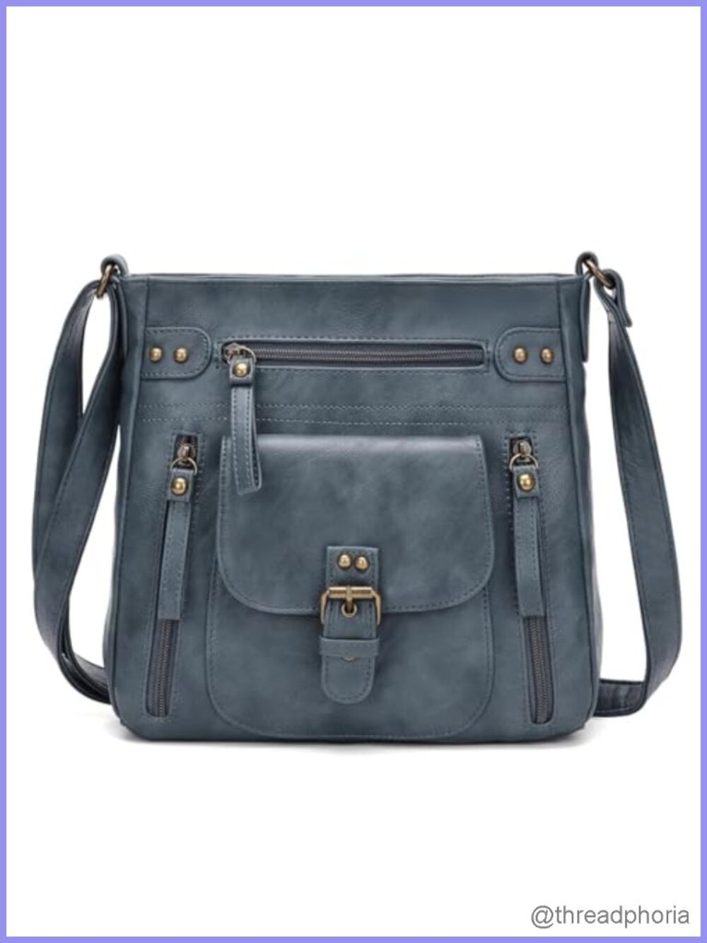 Women's Crossbody Purse Bag Medium PU Leather Multi-Pocket Handbag